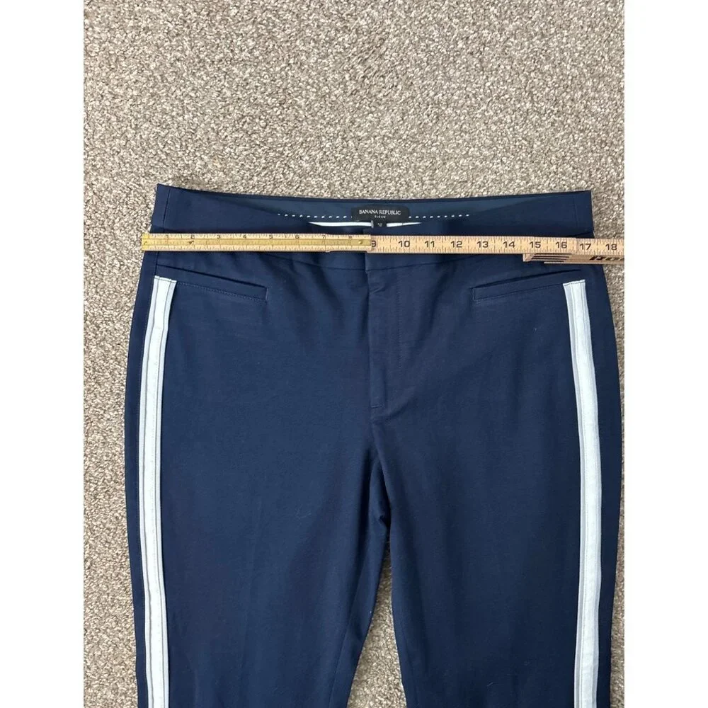 Banana Republic Women's Navy Track Inspired Sloan Style Trouser Pants Size 12 - Picture 6 of 8